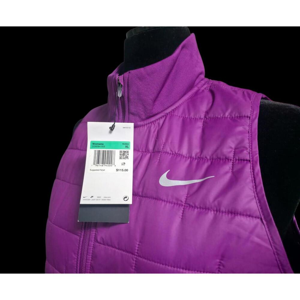 Women's  Deep Purple Nike Running "Therma-FIT" Vest Size XL NWT - Picture 7 of 12